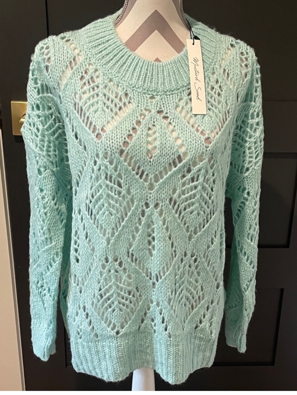 Mustard Seed Crochet Knit Sweater Size S